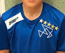 Gold stars on soccer shirt